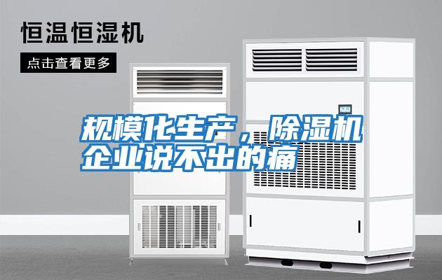 規模化生產,除濕機企業說不出的痛