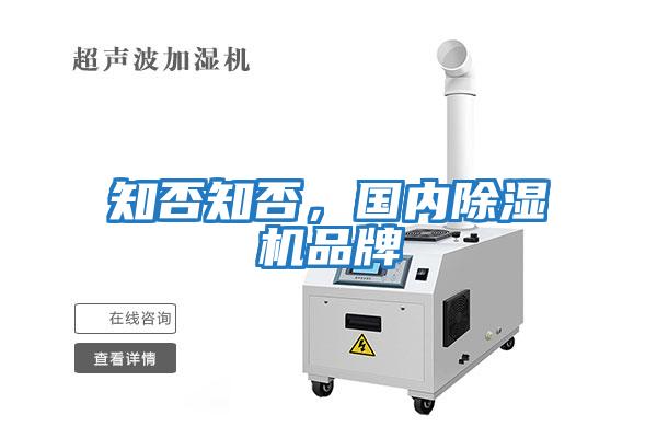 知否知否，國內(nèi)除濕機品牌