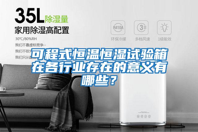 可程式恒溫恒濕試驗箱在各行業存在的意義有哪些？