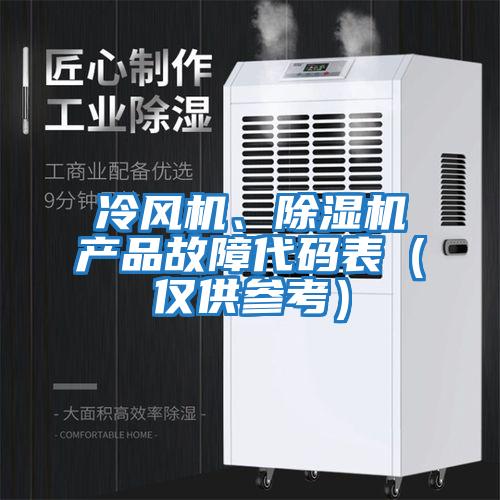 冷風機、除濕機產品故障代碼表（僅供參考）
