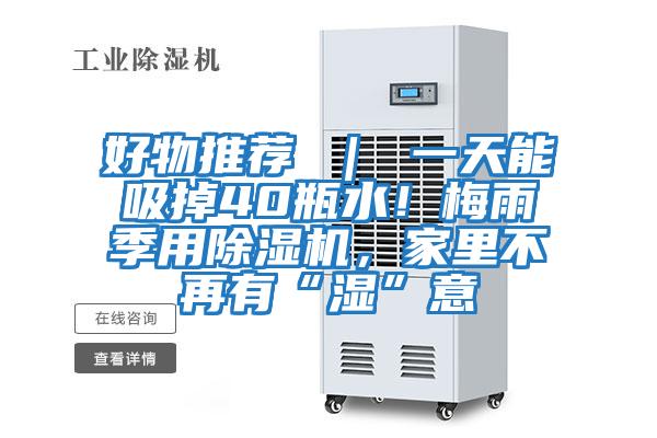 好物推薦 ｜ 一天能吸掉40瓶水！梅雨季用除濕機，家里不再有“濕”意