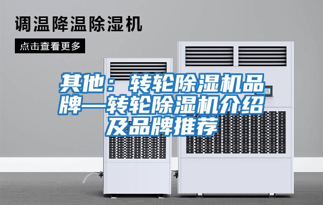 其他：轉輪除濕機品牌—轉輪除濕機介紹及品牌推薦