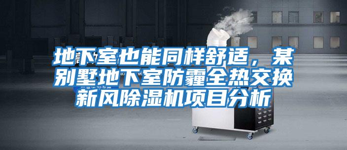 地下室也能同樣舒適，某別墅地下室防霾全熱交換新風除濕機項目分析