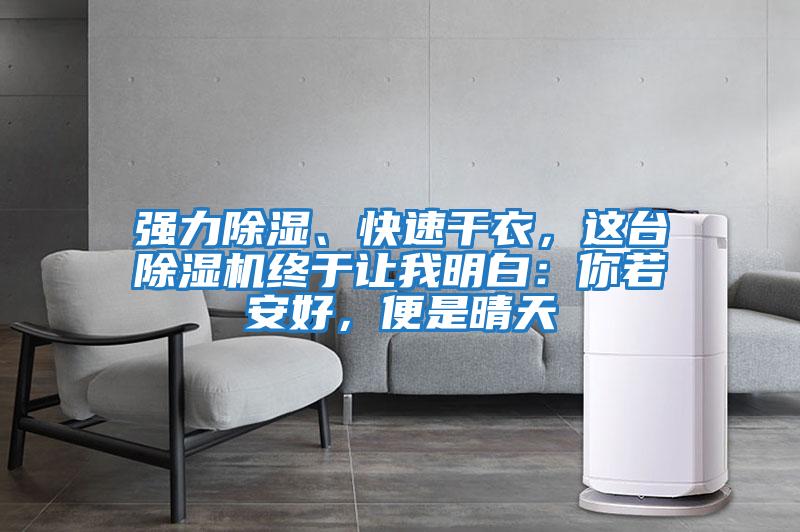 強力除濕、快速干衣，這臺除濕機終于讓我明白：你若安好，便是晴天
