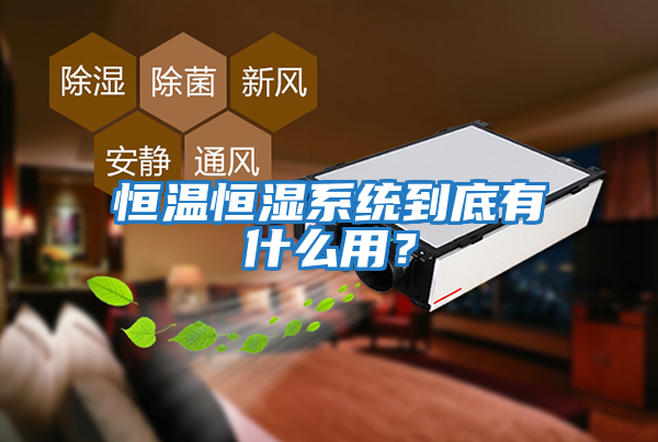 恒溫恒濕系統到底有什么用?