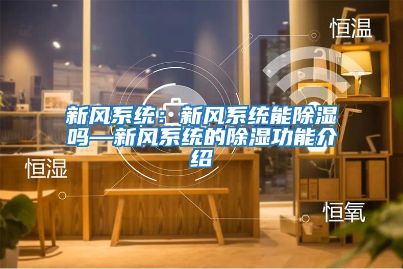 新風系統：新風系統能除濕嗎—新風系統的除濕功能介紹