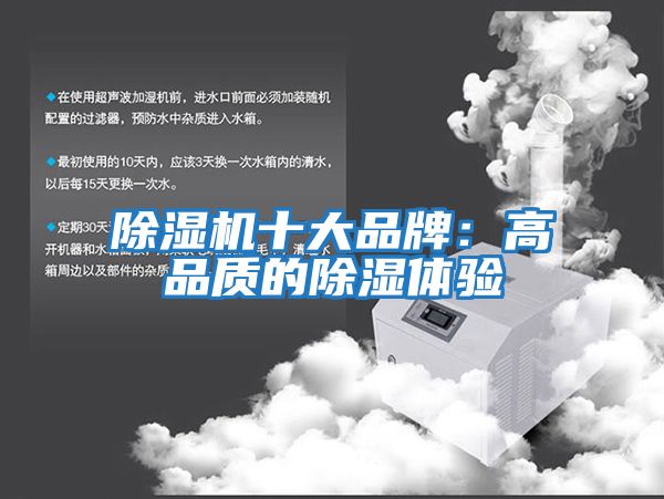 除濕機十大品牌:高品質的除濕體驗