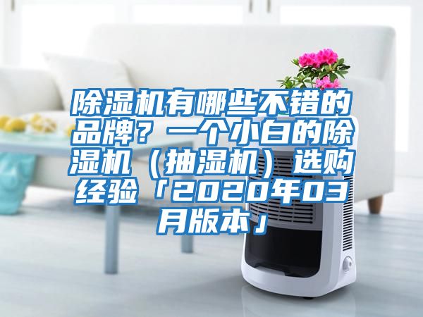 除濕機有哪些不錯的品牌？一個小白的除濕機（抽濕機）選購經驗「2020年03月版本」